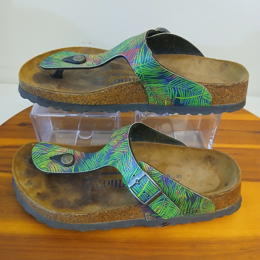 Birkenstock Papillio Gizeh Womens 37 L6 Palm Leaf Green Thong Sandals